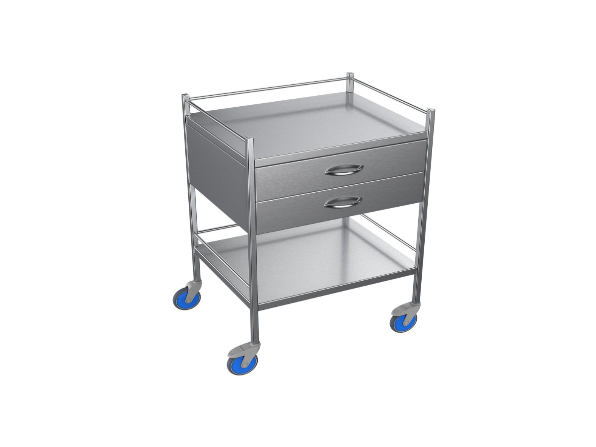 Nimble Instrument Trolley 750x490x970mm 2 Drawer
