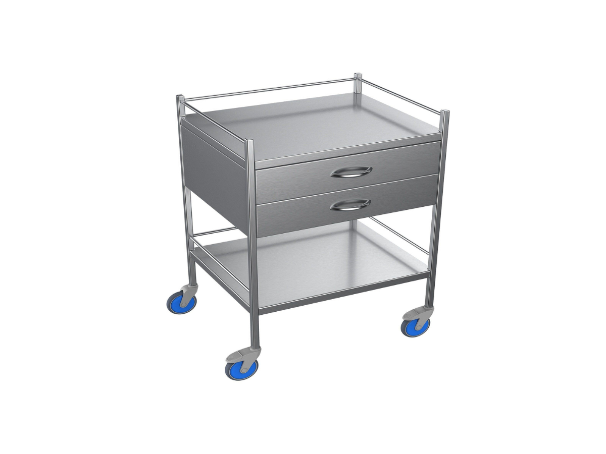 Nimble Instrument Trolley 800x490x970mm 2 Drawer