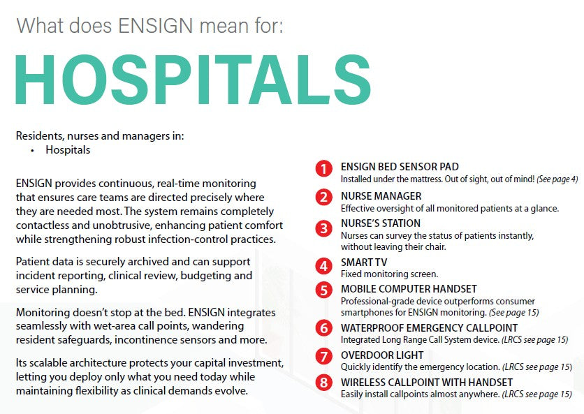 ENSIGN+ Patient Care System Bed Kit